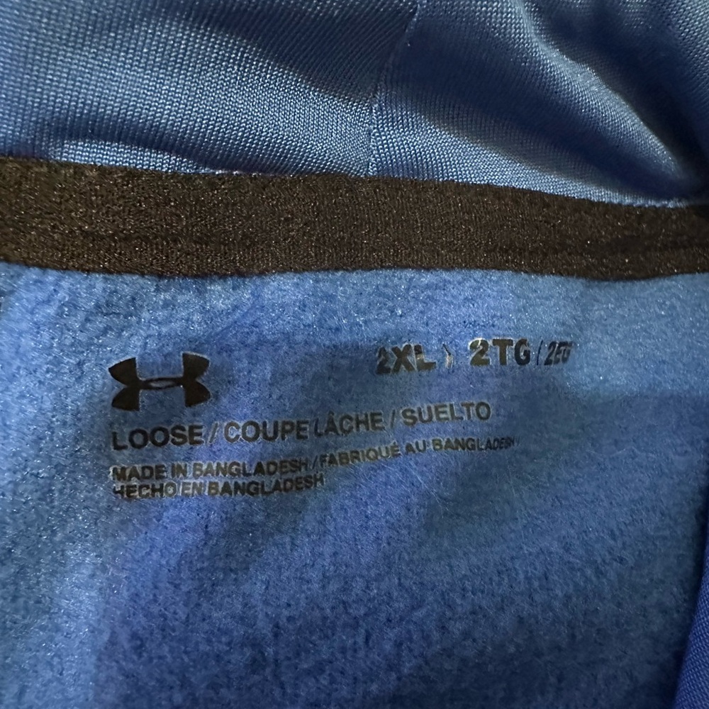 Under Armour UA Loose Men's Blue Fleece Hooded Sweatshirt 1357087 NWOT - Picture 4 of 5